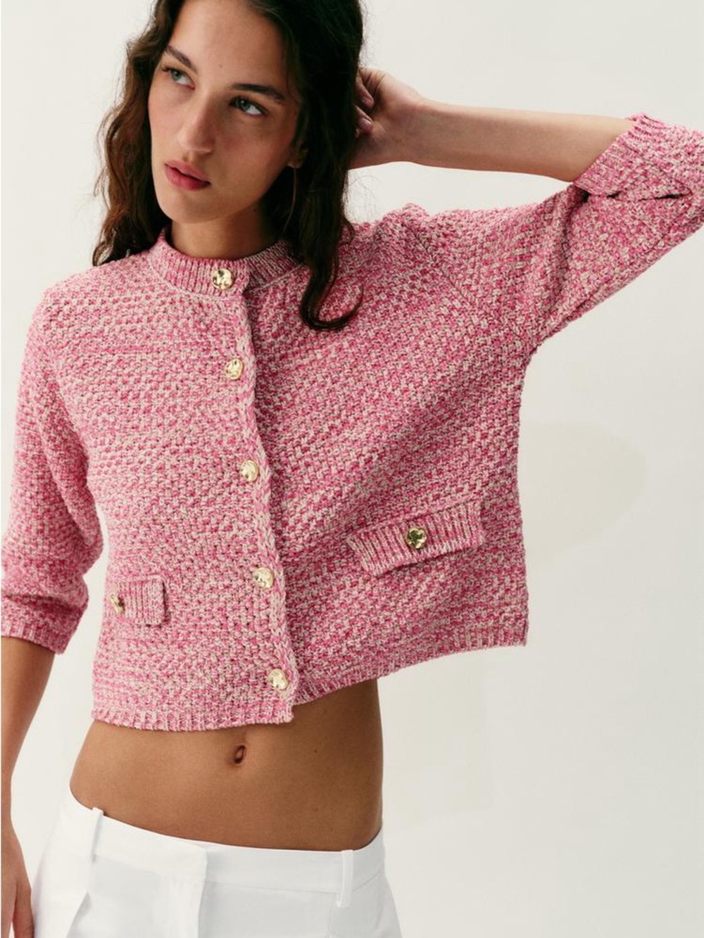ZARA BNWT FRENCH SLEEVE CARDIGAN. PINK 6427/041/620
